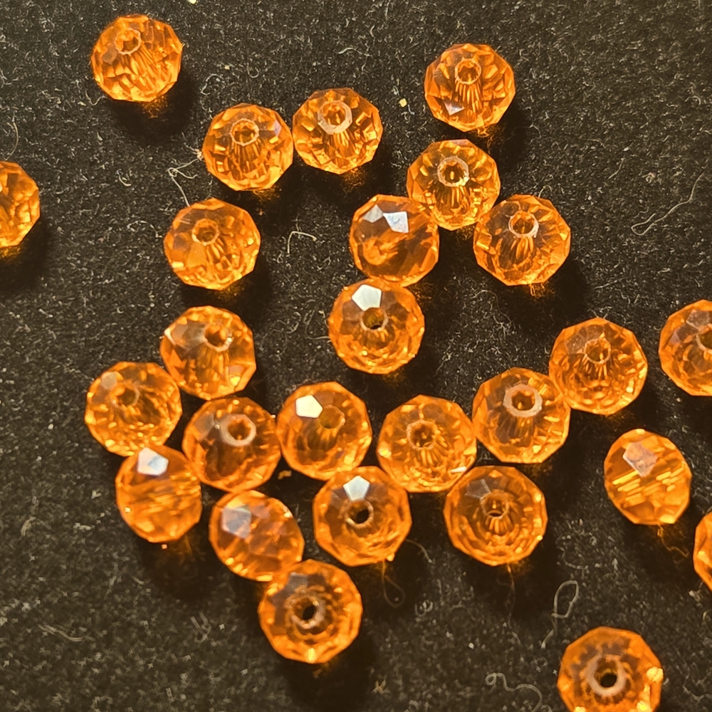 Orange-Red Faceted Beads
